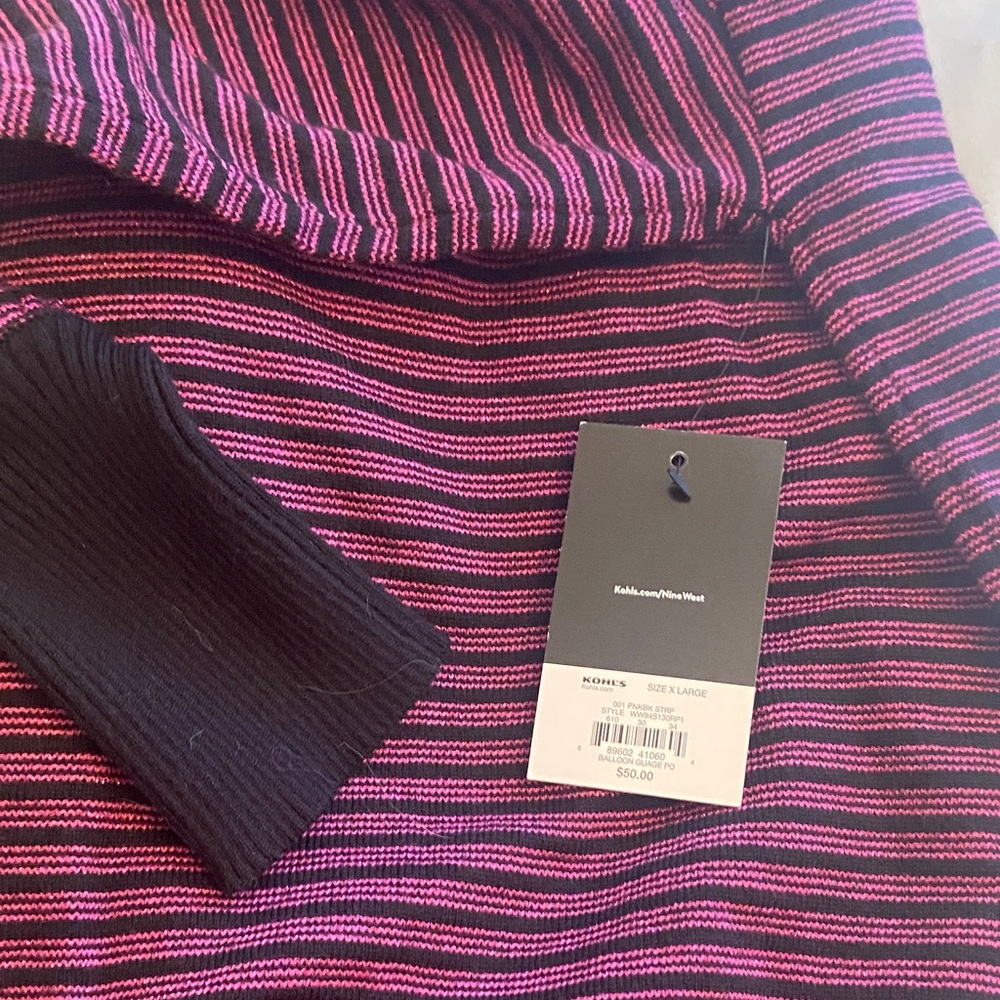 Striped Long-Sleeve Sweater - Black & Plum - Picture 7 of 7
